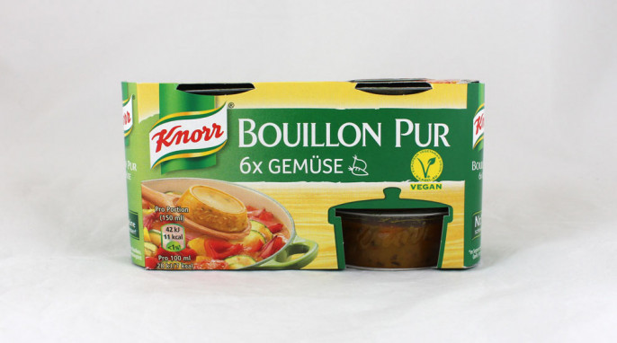 Knorr Bouillon Pur, Beispiel Sorte Gemüse