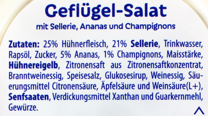 Zutaten, SchlossKüche Geflügel-Salat mit Ananas & Champignons 