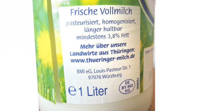 Rückseite, Thüringer Land Frische Landmilch