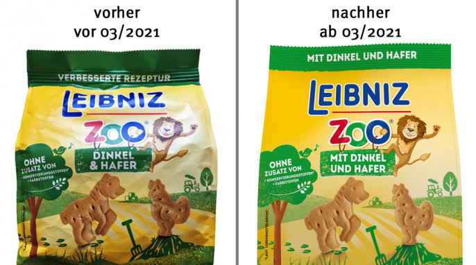 alt: Leibniz Zoo Dinkel & Hafer, vor 03/2021; neu: mit Dinkel & Hafer, ab 03/2021