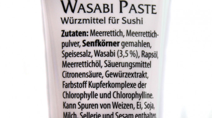 Bezeichnung und Zutaten, Bamboo Garden Wasabi-Paste