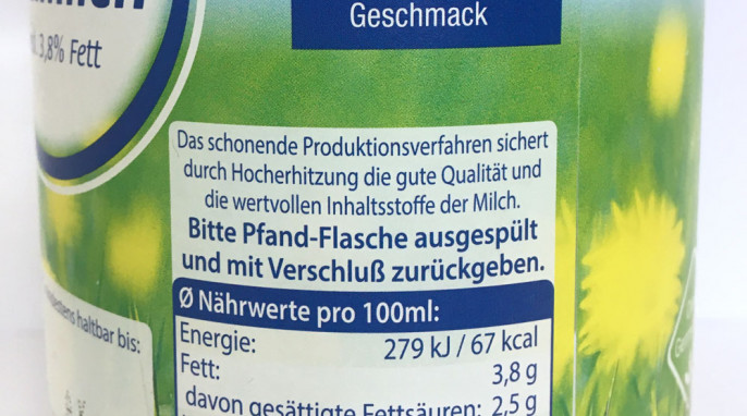 Seitenansicht, Thüringer Land Frische Landmilch