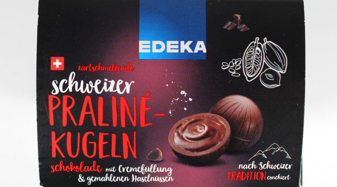 Werbung, EDEKA Zartschmelzende Schweizer Pralinékugeln
