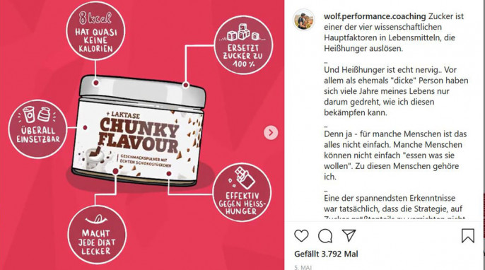 Werbung 1 More Nutrition Chunky Flavour, Instagram, 20.05.2020 