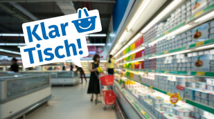 Supermarkt-Einkauf-Logo-Klartisch